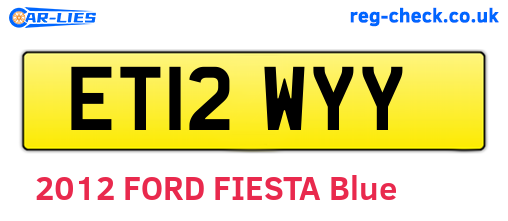 ET12WYY are the vehicle registration plates.