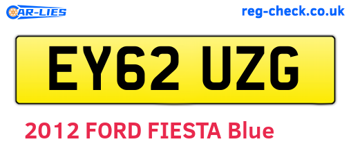 EY62UZG are the vehicle registration plates.