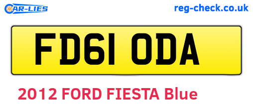 FD61ODA are the vehicle registration plates.