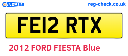 FE12RTX are the vehicle registration plates.
