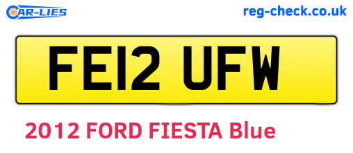 FE12UFW are the vehicle registration plates.