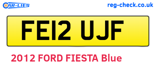 FE12UJF are the vehicle registration plates.