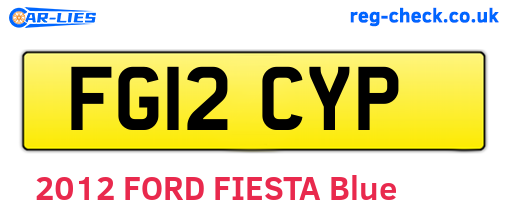 FG12CYP are the vehicle registration plates.