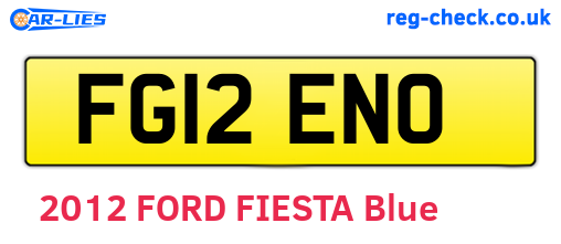 FG12ENO are the vehicle registration plates.