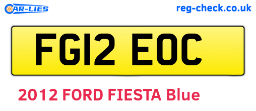 FG12EOC are the vehicle registration plates.