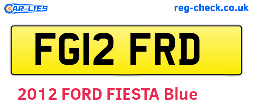 FG12FRD are the vehicle registration plates.
