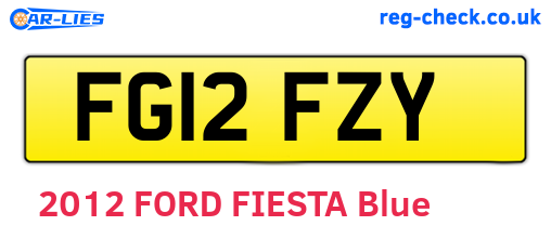 FG12FZY are the vehicle registration plates.