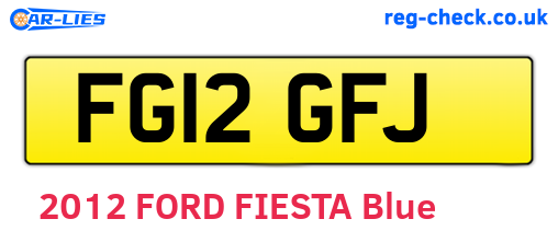 FG12GFJ are the vehicle registration plates.