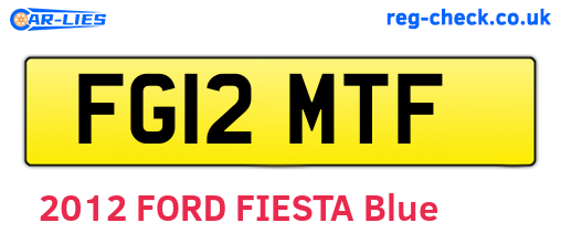 FG12MTF are the vehicle registration plates.