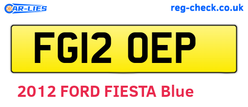FG12OEP are the vehicle registration plates.