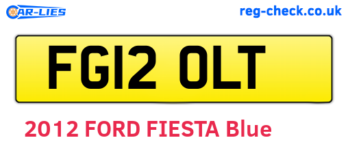 FG12OLT are the vehicle registration plates.