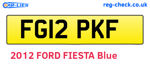 FG12PKF are the vehicle registration plates.