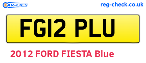 FG12PLU are the vehicle registration plates.