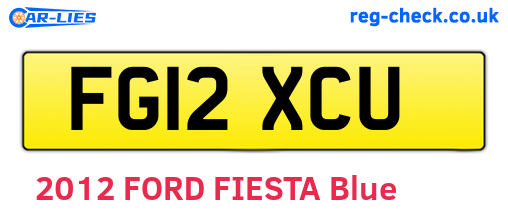 FG12XCU are the vehicle registration plates.
