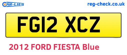 FG12XCZ are the vehicle registration plates.