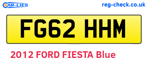 FG62HHM are the vehicle registration plates.