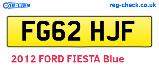 FG62HJF are the vehicle registration plates.