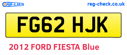 FG62HJK are the vehicle registration plates.