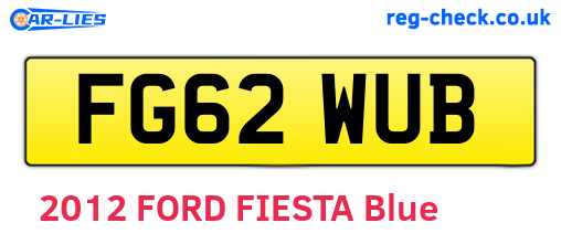 FG62WUB are the vehicle registration plates.