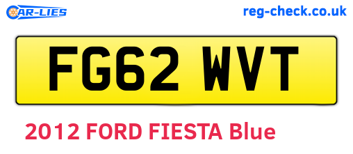 FG62WVT are the vehicle registration plates.