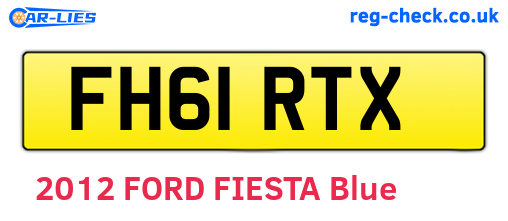 FH61RTX are the vehicle registration plates.
