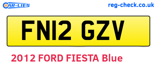 FN12GZV are the vehicle registration plates.