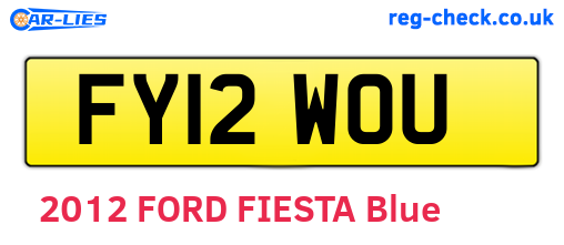 FY12WOU are the vehicle registration plates.