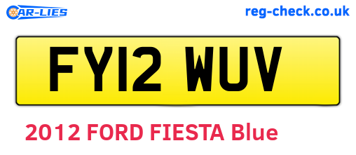 FY12WUV are the vehicle registration plates.