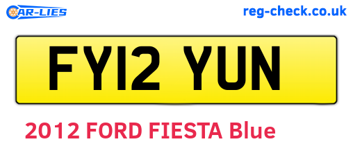 FY12YUN are the vehicle registration plates.