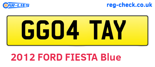 GG04TAY are the vehicle registration plates.