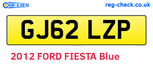 GJ62LZP are the vehicle registration plates.