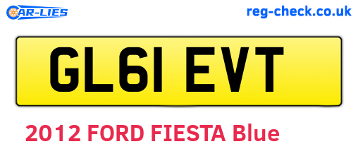 GL61EVT are the vehicle registration plates.