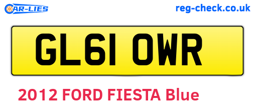 GL61OWR are the vehicle registration plates.