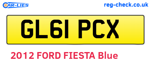 GL61PCX are the vehicle registration plates.