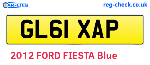 GL61XAP are the vehicle registration plates.