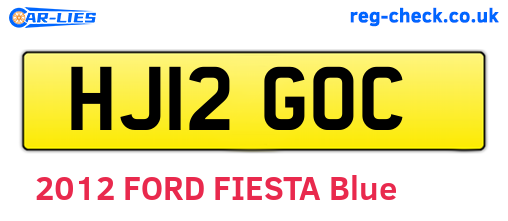 HJ12GOC are the vehicle registration plates.