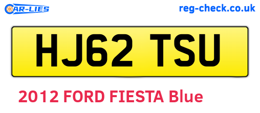 HJ62TSU are the vehicle registration plates.