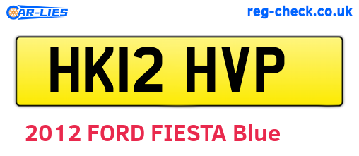 HK12HVP are the vehicle registration plates.