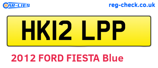 HK12LPP are the vehicle registration plates.