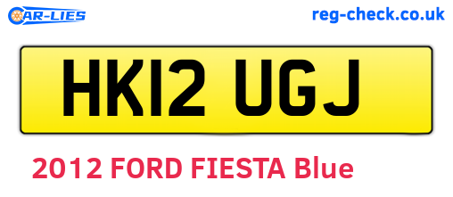 HK12UGJ are the vehicle registration plates.