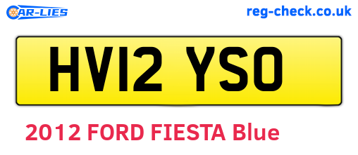 HV12YSO are the vehicle registration plates.