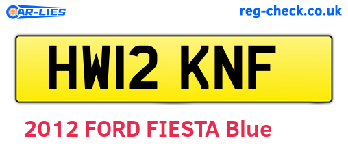 HW12KNF are the vehicle registration plates.
