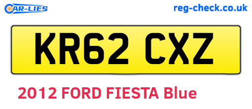 KR62CXZ are the vehicle registration plates.