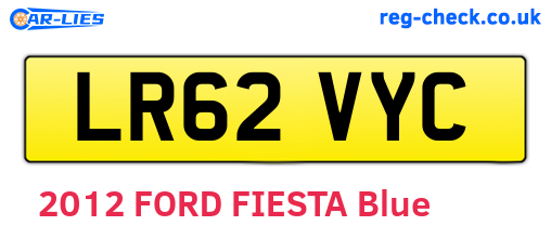 LR62VYC are the vehicle registration plates.