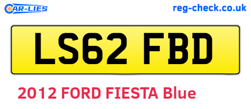 LS62FBD are the vehicle registration plates.