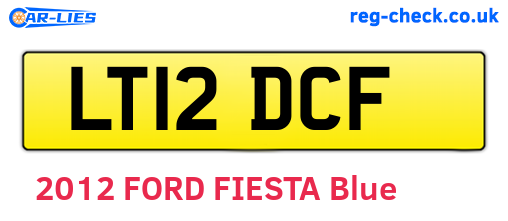 LT12DCF are the vehicle registration plates.