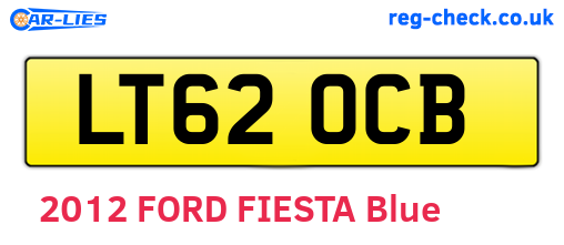 LT62OCB are the vehicle registration plates.