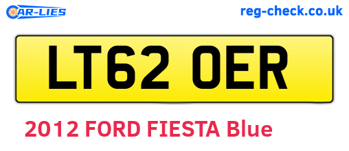 LT62OER are the vehicle registration plates.