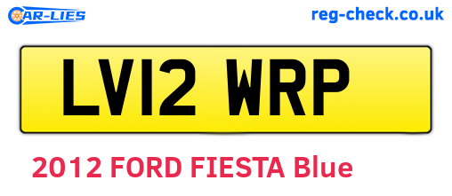 LV12WRP are the vehicle registration plates.