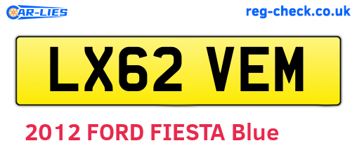 LX62VEM are the vehicle registration plates.